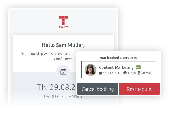 Automated confirmations and reminders TIMIFY
